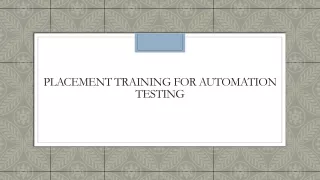 placement training for automation testing