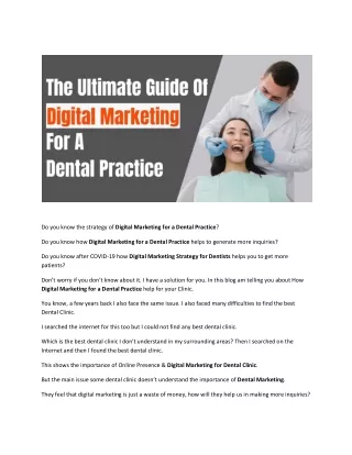 The Ultimate Guide of Digital Marketing for Dental Practice!