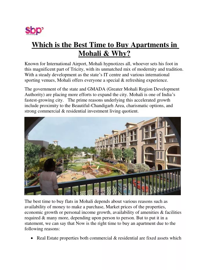 which is the best time to buy apartments