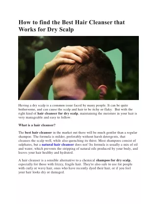 How To Find The Best Hair Cleanser That Works For Dry Scalp