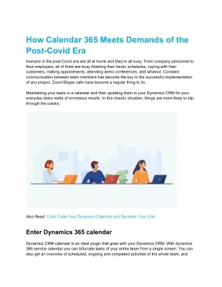 how calendar 365 meets demands of the post covid