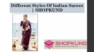 Different Styles Of Indian Sarees