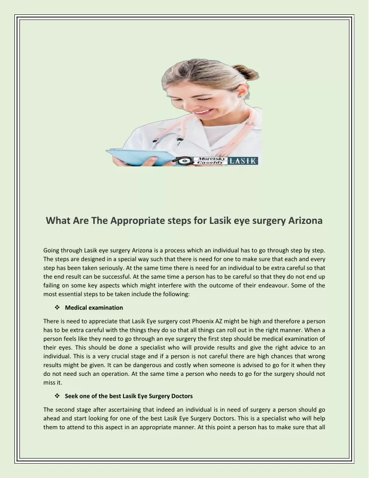 what are the appropriate steps for lasik