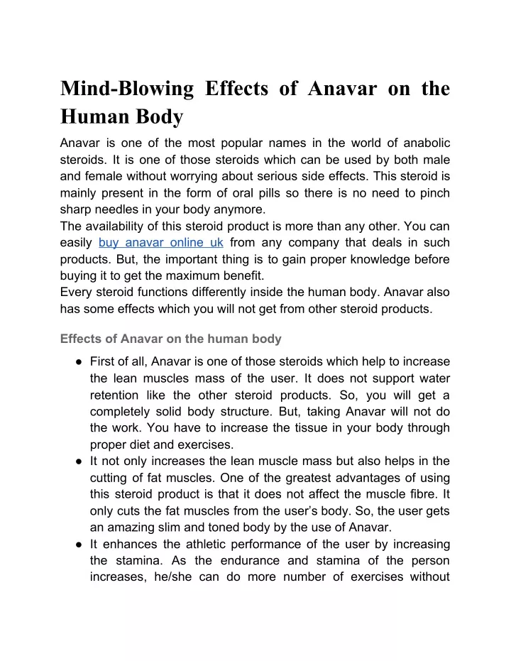 mind blowing effects of anavar on the human body