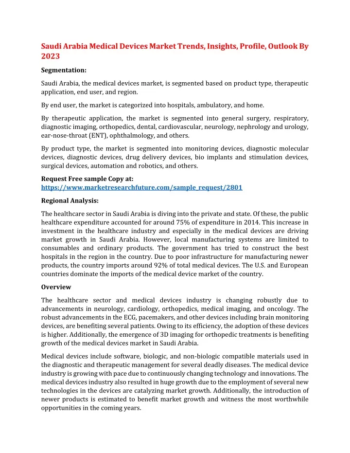 saudi arabia medical devices market trends