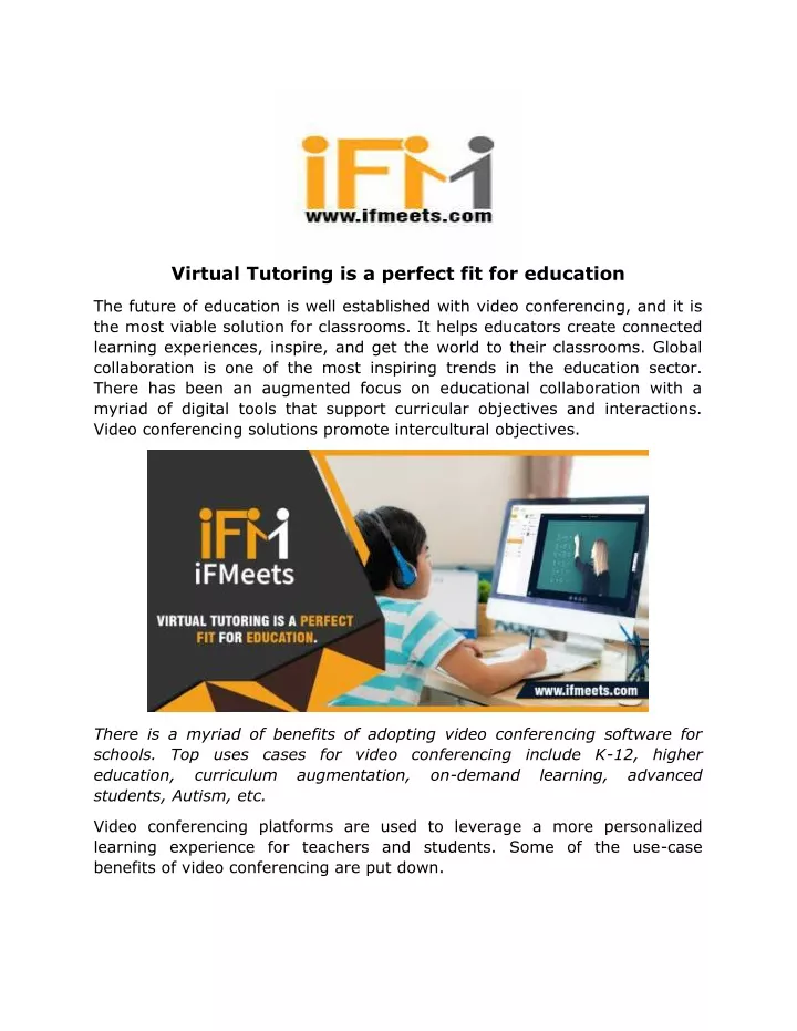 virtual tutoring is a perfect fit for education