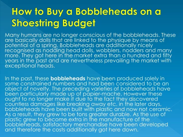 how to buy a bobbleheads on a shoestring budget