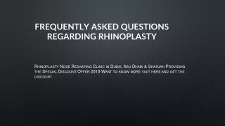 frequently asked questions regarding rhinoplasty