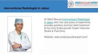 Dr Nikhil Bansal, Interventional Radiologist in Jaipur