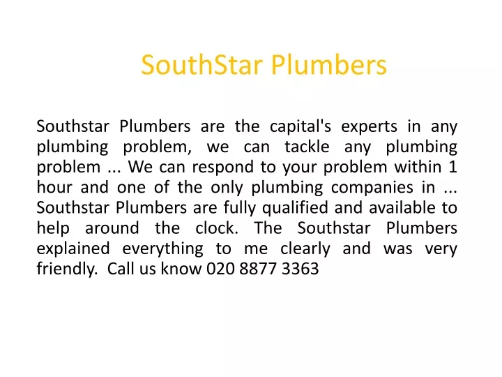 southstar plumbers