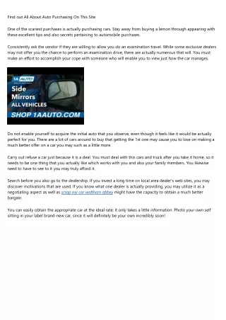 find out all about auto purchasing on this site
