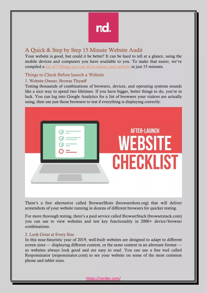 a quick step by step 15 minute website audit your