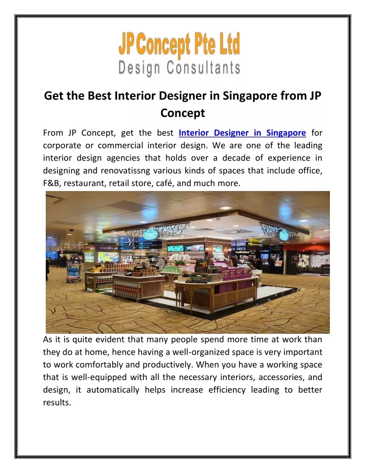 get the best interior designer in singapore from