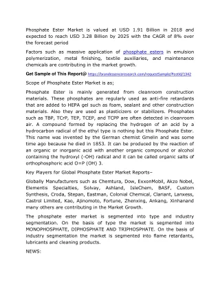 phosphate ester market is valued