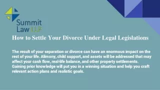 How to Settle Your Divorce Under Legal Legislations?