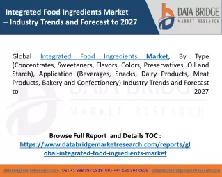 Integrated Food Ingredients Market Report Extensive Analysis 2020 | Specified By Production, Technology, Competition, An