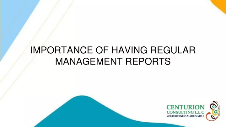 importance of having regular management reports