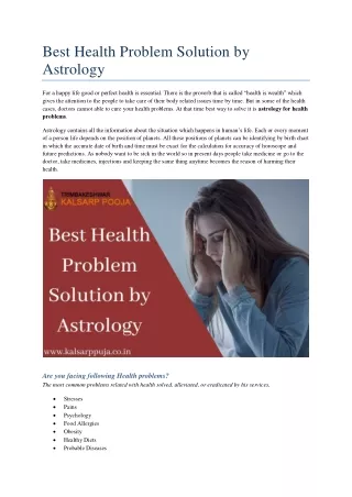 best health problem solution by astrology