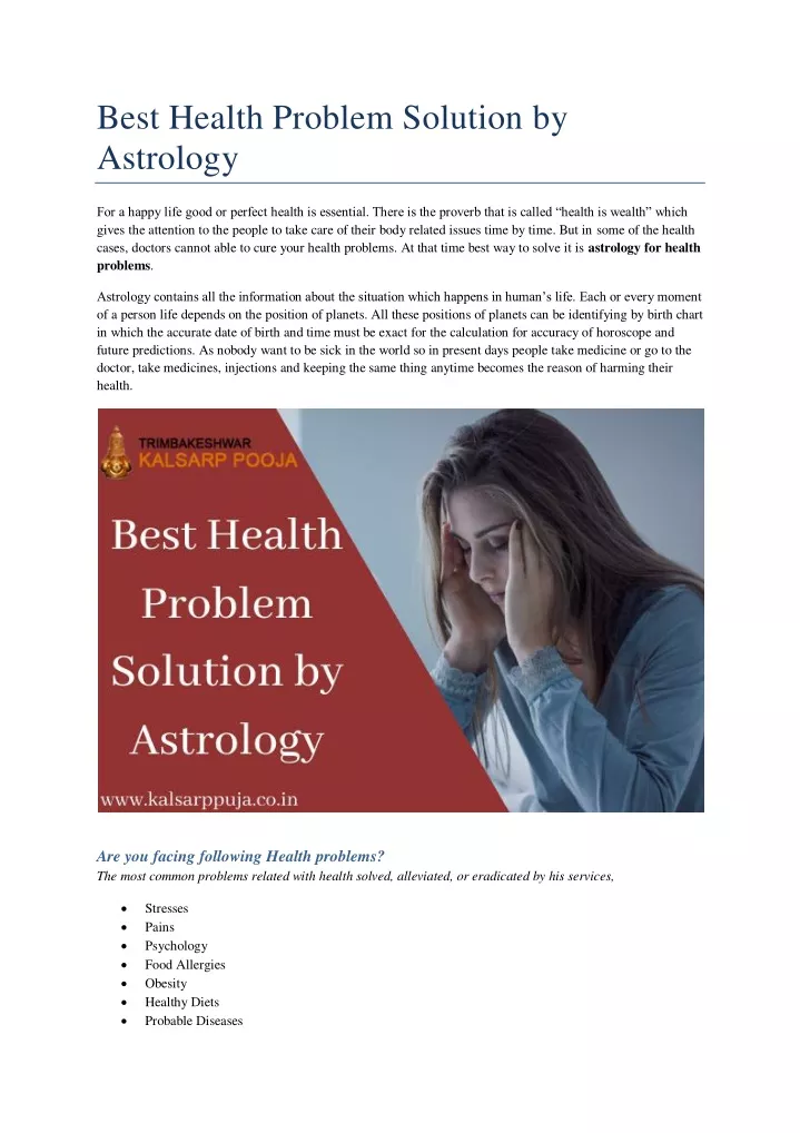 best health problem solution by astrology
