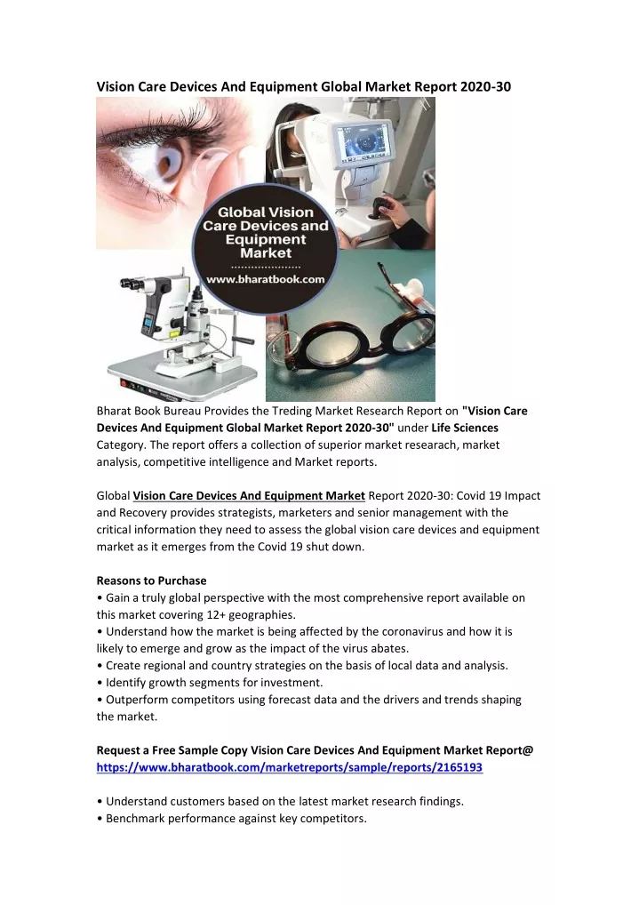 vision care devices and equipment global market