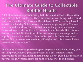 The Ultimate Guide to Collectible Bobble Heads
