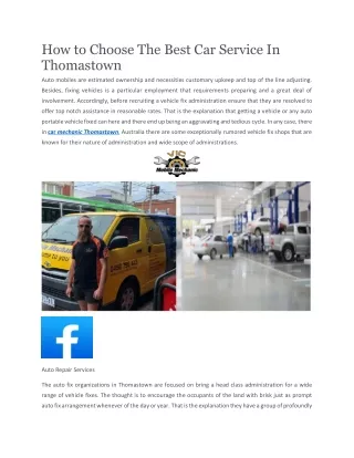 how to choose the best car service in thomastown