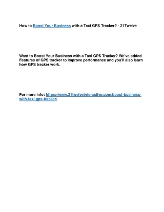 how to boost your business with a taxi