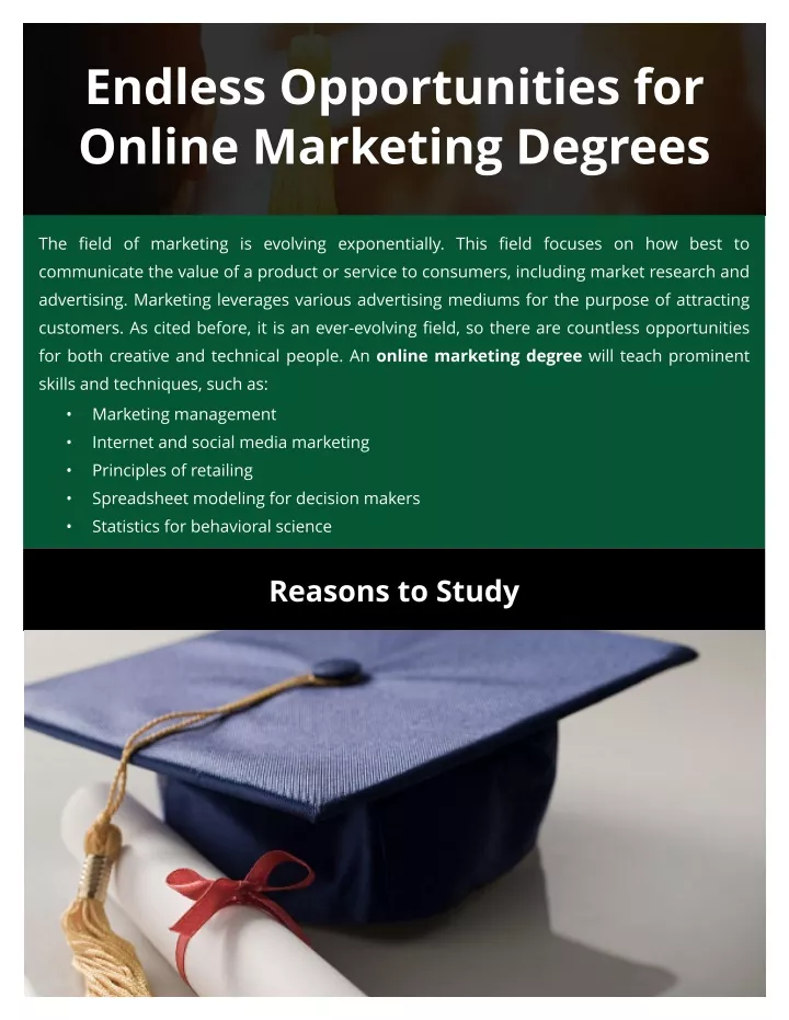 endless opportunities for online marketing degrees