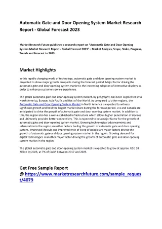 automatic gate and door opening system market