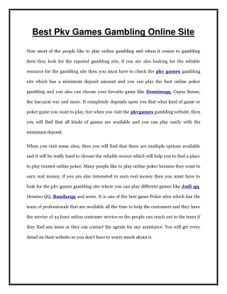 best pkv games gambling online site