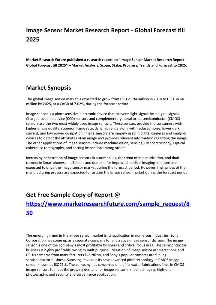 image sensor market research report global