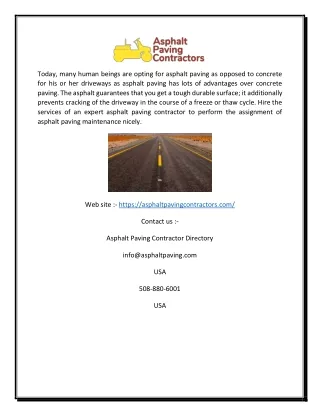 Asphalt Maintenance Companies & Contractors in the USA