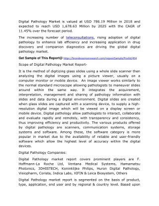 digital pathology market is valued
