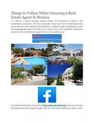 Real Estate Agent Benissa | Advanced Property Group