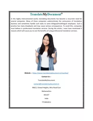 Translation Services in Mumbai India | Translatemydocument.in