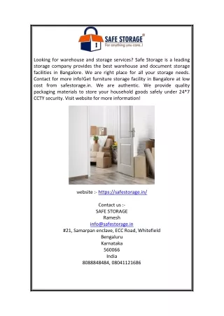 looking for warehouse and storage services safe