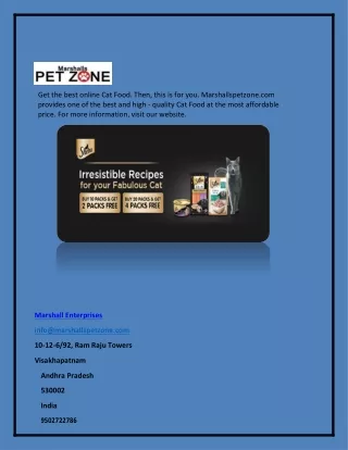 Cat Food Online | Marshallspetzone