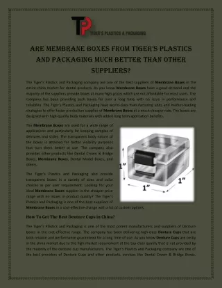 Are Membrane Boxes from Tiger’s Plastics and Packaging Much Better Than Other Suppliers?