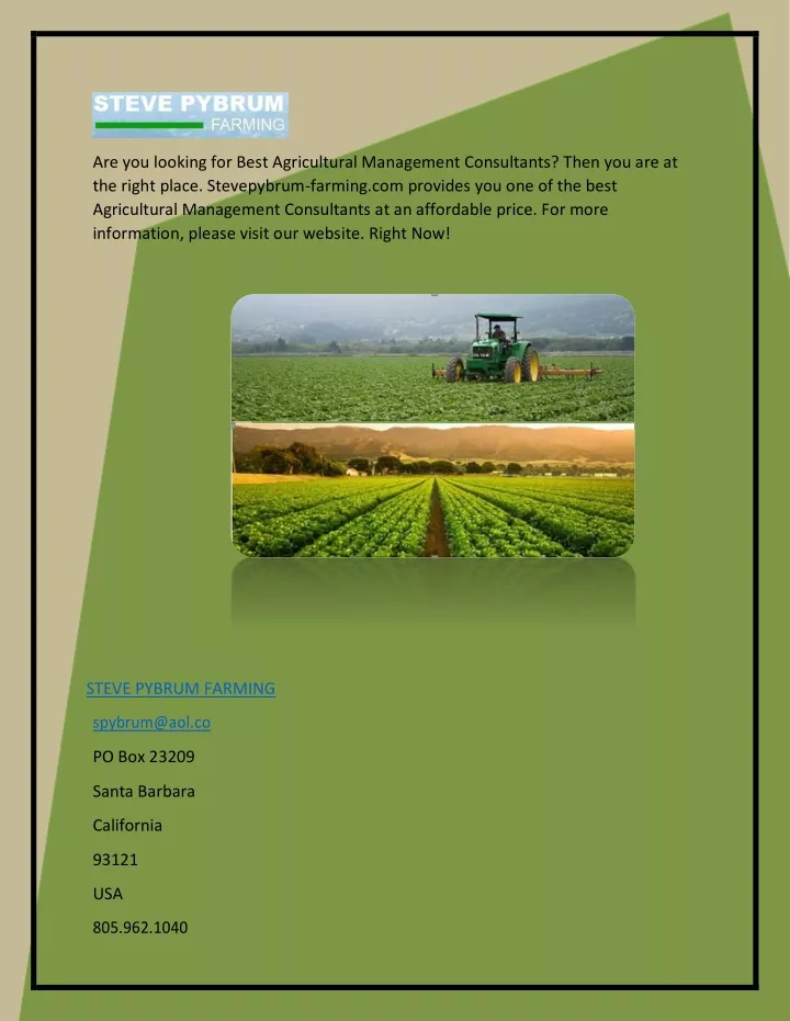 are you looking for best agricultural management