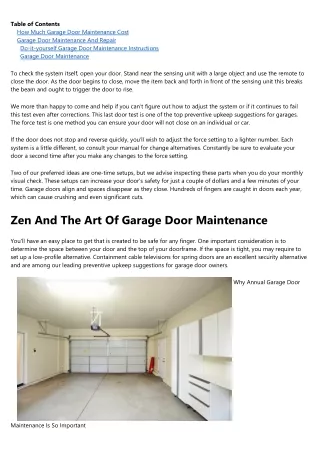 Preventative Maintenance and Servicing Your Garage Door