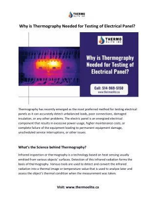 why is thermography needed for testing