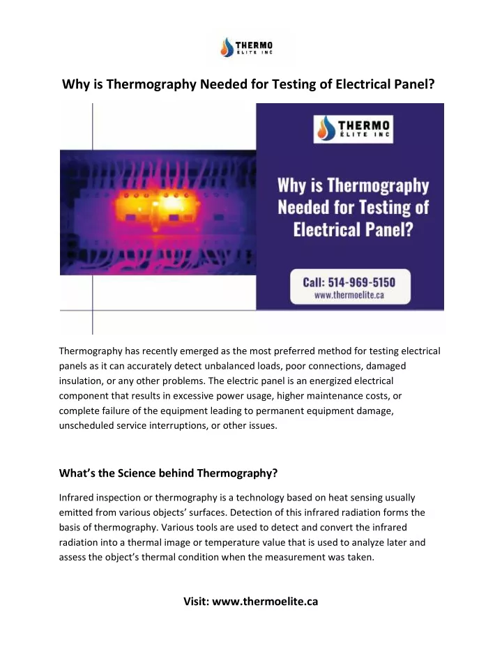 why is thermography needed for testing