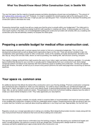 Awesome Tips About Figuring Out Your Dental Office Construction Cost In Seattle, WA