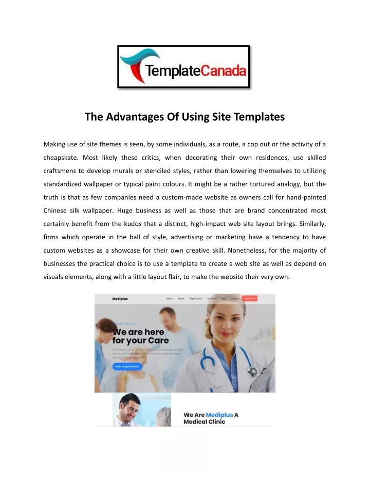 the advantages of using site templates