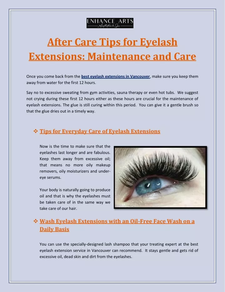 after care tips for eyelash extensions