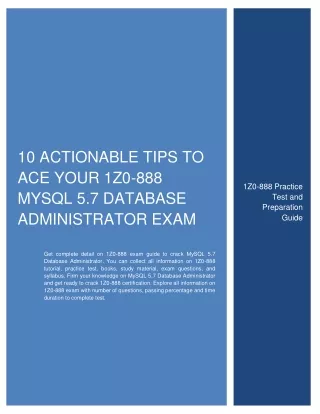 10 actionable tips to ace your 1z0 888 mysql