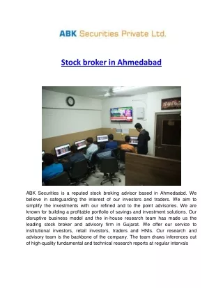 Stock broker in Ahmedabad