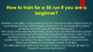 How to train for a 5K run if you are a beginner?