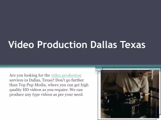 Video Production Dallas