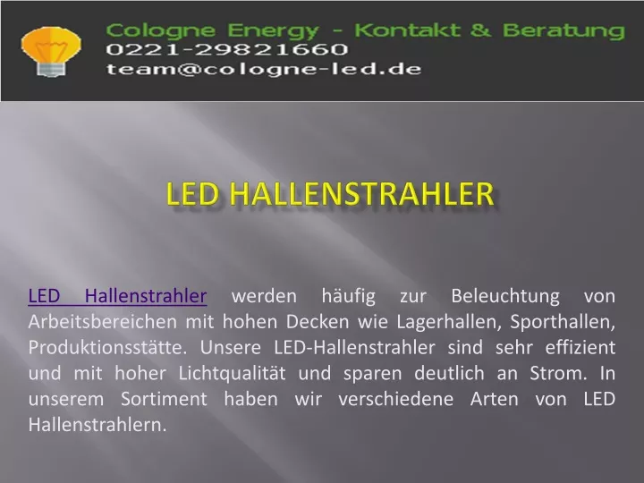 led hallenstrahler